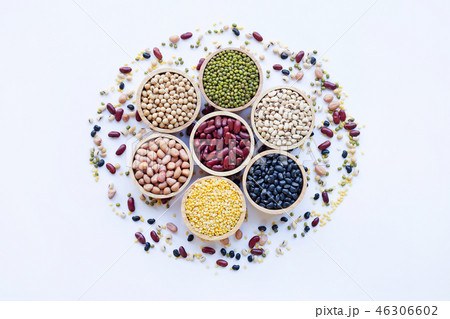 Different legumes isolated on white background. 46306602