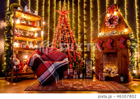 Lovely Christmas decorated room 46307802