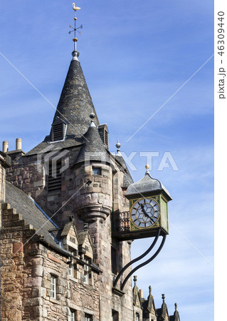 Building with clock in Edinburgh 46309440