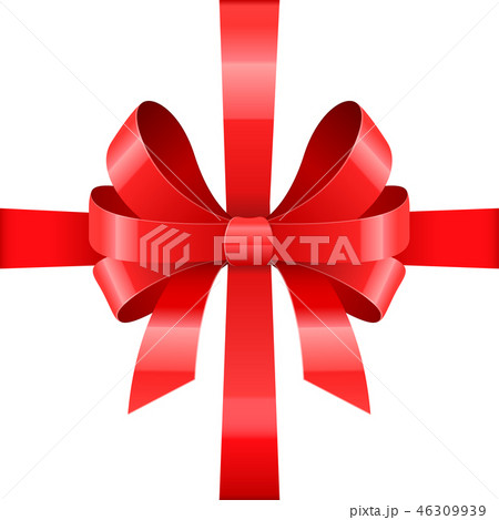 Red ribbon bow wrapping 46309939