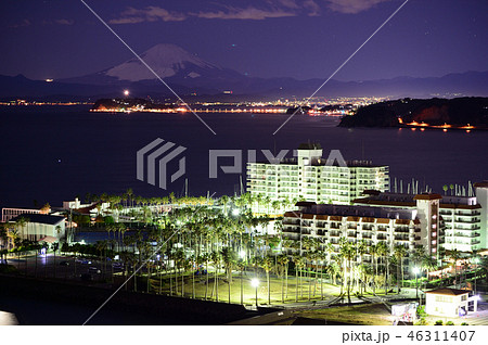 神奈川 逗子大崎公園からの江ノ島富士山遠望 46311407