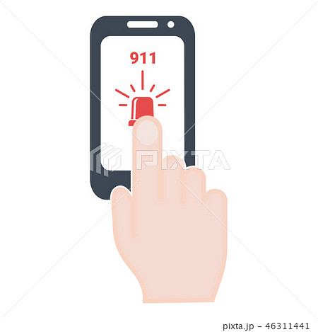 Ambulance, Police, Alarm, Emergency Call 911 Isolated On A White Background. Vector Icon 46311441