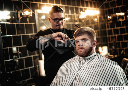 Client in barber shop Client in barber shop 46312393