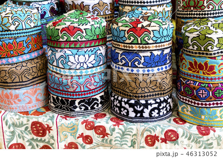 The traditional Uzbek cap named tubeteika 46313052