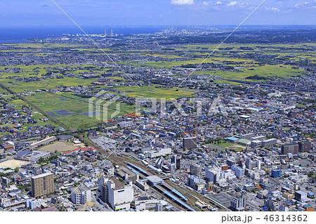 木更津駅と京葉コンビナート／航空写真 46314362