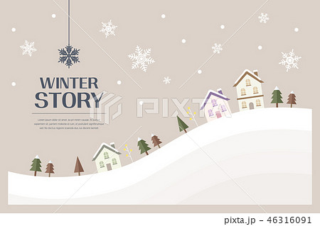 冬 村 背景のイラスト素材