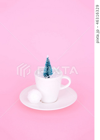 Creative Christmas design on pink pastel color background with Christmas tree. Creative Christmas design on pink pastel color background with Christmas tree. 46316329