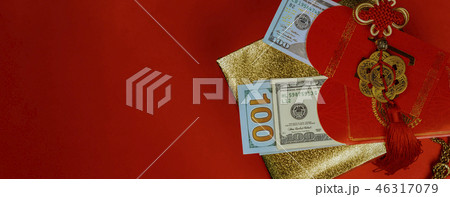 chinese new year decorations top down view with copyspace chinese new year decorations top down view with copyspace 46317079