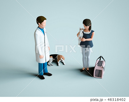 獣医と飼い主 46318402