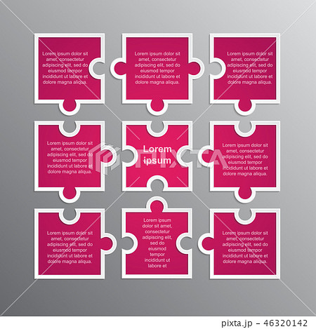 Puzzle Infographic Nine Steps Banner Puzzle Piece. 46320142