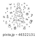 クリスマスツリー　手描き風イラストセット 46322131