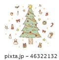 クリスマスツリー　手描き風イラストセット（カラー） 46322132