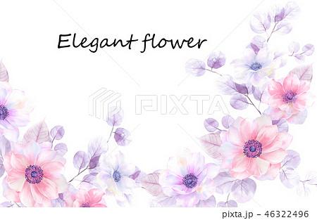 透明水彩 水彩画 花 46322496