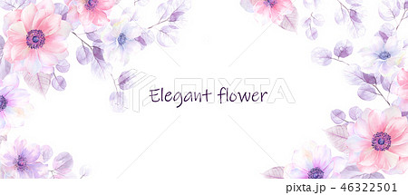 透明水彩 水彩画 花 46322501