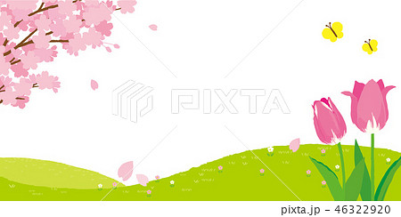 春の風景 イラストのイラスト素材 46322920 Pixta
