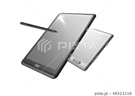 タブレットとスマートフォン　透過イメージ　(コンピューターグラフィック) 46323218