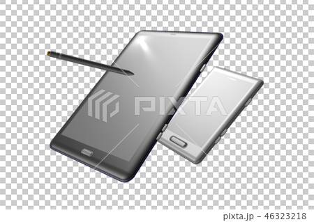 タブレットとスマートフォン　透過イメージ　(コンピューターグラフィック) 46323218
