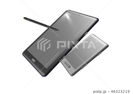 タブレットとスマートフォン　透過イメージ　(コンピューターグラフィック) 46323219