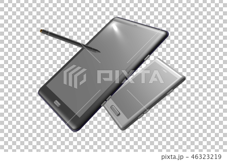 タブレットとスマートフォン　透過イメージ　(コンピューターグラフィック) 46323219