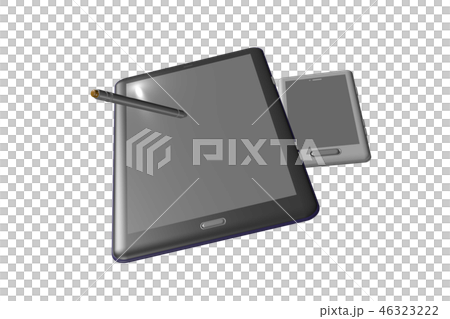 タブレットとスマートフォン　透過イメージ　(コンピューターグラフィック) 46323222