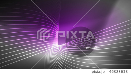 Digital technology abstract background - neon geometric design. Abstract glowing lines. Colorful 46323638