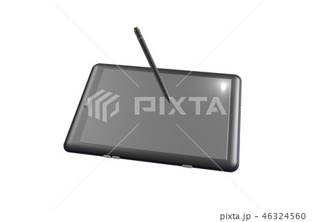 タブレット (タッチペン付き) 白バック (コンピューターグラフィック) タブレット (タッチペン付き) 白バック (コンピューターグラフィック) 46324560