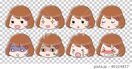 情緒面部表情集棕色女人 46324857