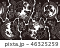 霞に牡丹・アヤメ丸紋(城間びんがた工房)型紙 46325259