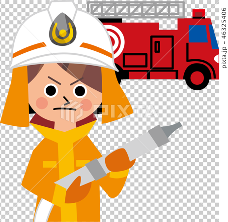 女性消防士のイラスト素材