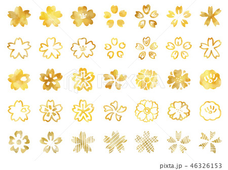 手描き 桜1 水彩金 手描き 桜1 水彩金 46326153