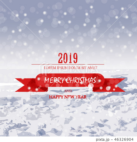 Merry Christmas card with snow Vector 46326904