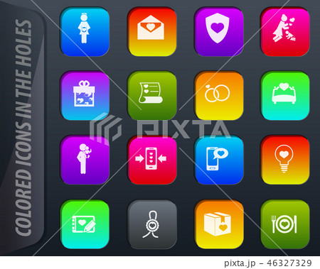 Valentine day icons set 46327329