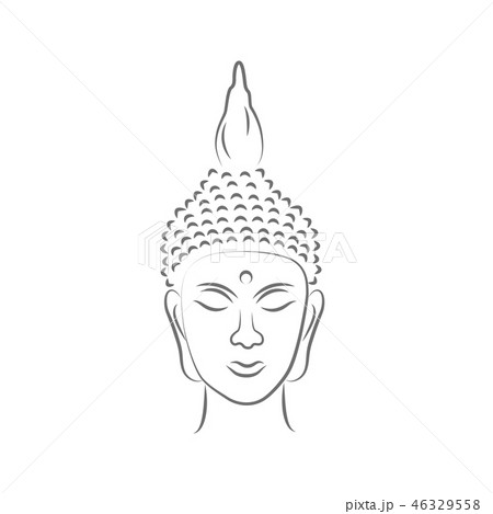 Buddha head silhouette, hand drawing vector, illustration black and white  Stock Vector Image & Art - Alamy