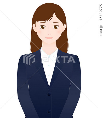 人物 女性 証明写真 微笑のイラスト素材