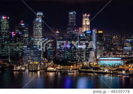 シンガポール・マリーナベイの夜景 シンガポール・マリーナベイの夜景 46330778