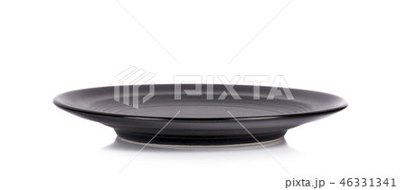 Black plate isolated on white background Black plate isolated on white background 46331341