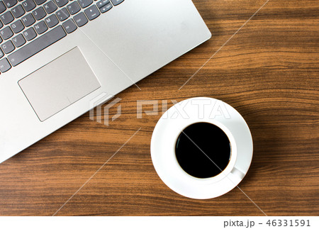 Coffee and laptop set. 46331591