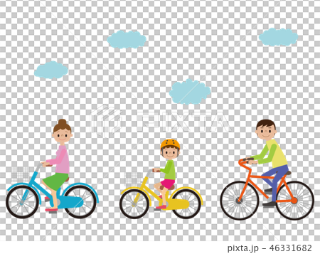 自転車に乗る親子 自転車に乗る親子 46331682