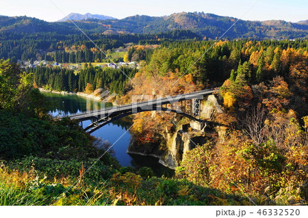 11月　会津13只見川第二鉄橋･第二只見川橋梁･紅葉 46332520