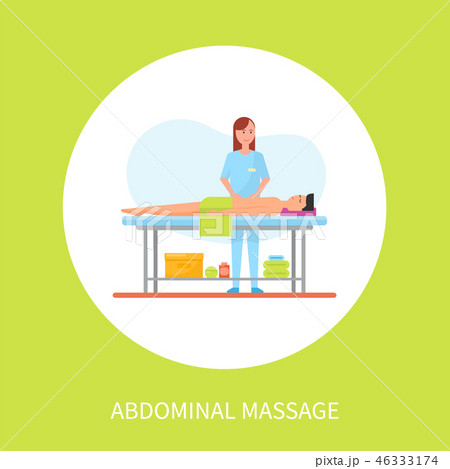 Abdominal Medical Massage Session Cartoon Poster Abdominal Medical Massage Session Cartoon Poster 46333174
