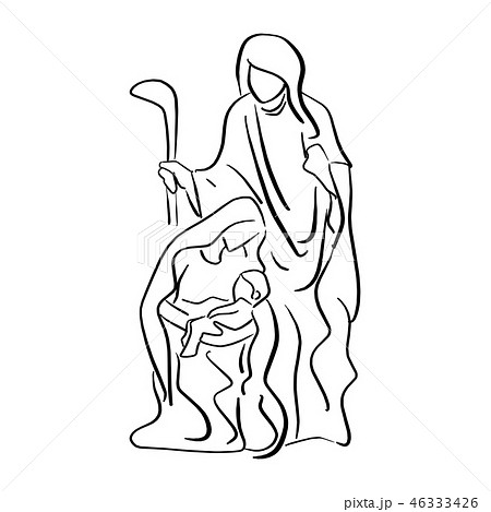 Nativity Scene of baby Jesus in arm of Mary 46333426