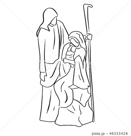 Nativity Scene of baby Jesus in arm of Mary  46333428
