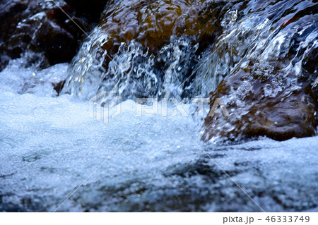 Water surface with ripples and sunrays reflections 46333749