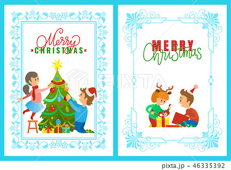 Christmas Holidays, Children Opening Presents 46335392