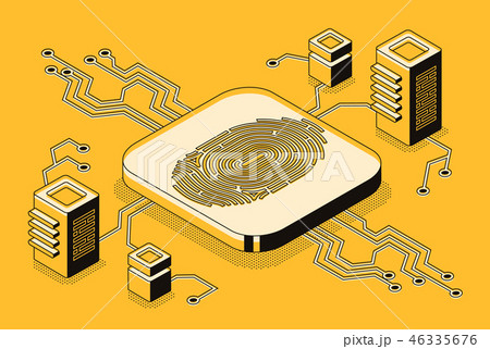 Biometric security technology vector concept 46335676