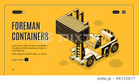 Shipping container delivery service vector webpage 46335677