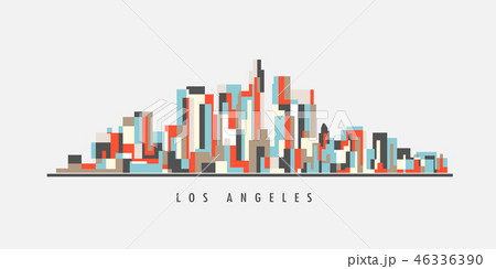 Los Angeles Downtown Geometric Art 46336390