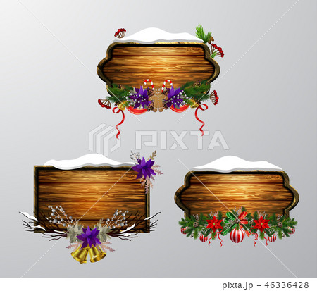 Vector wooden christmas board Vector wooden christmas board 46336428