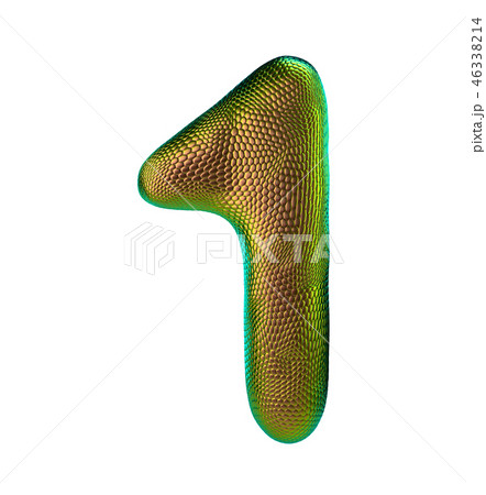 Number 1 one made of natural gold snake skin texture isolated on white Number 1 one made of natural gold snake skin texture isolated on white 46338214