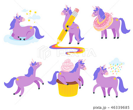 Cute unicorn. Fairytale animal - Stock Illustration [46339685] - PIXTA